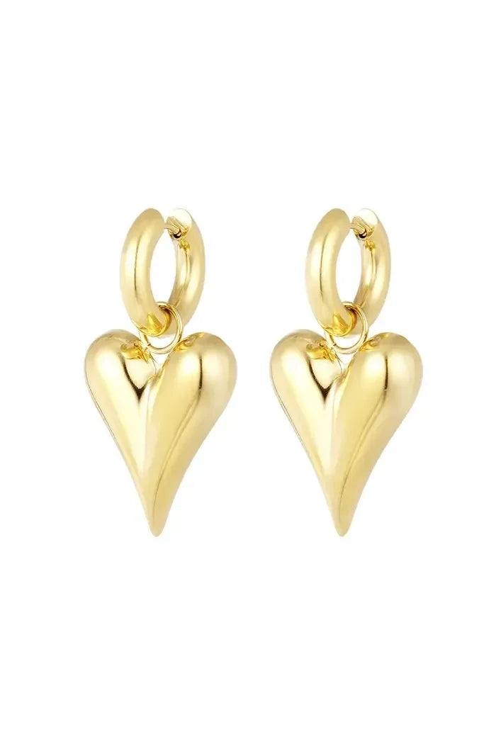 HART OORBELLEN ZILVER / GOUD
