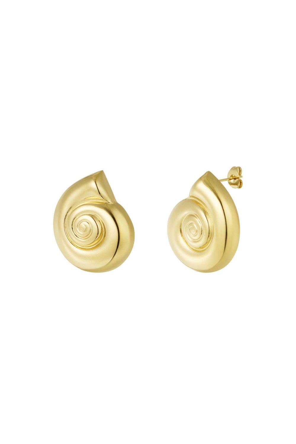 SWIRLY SHELL OORBELLEN - ZILER / GOUD