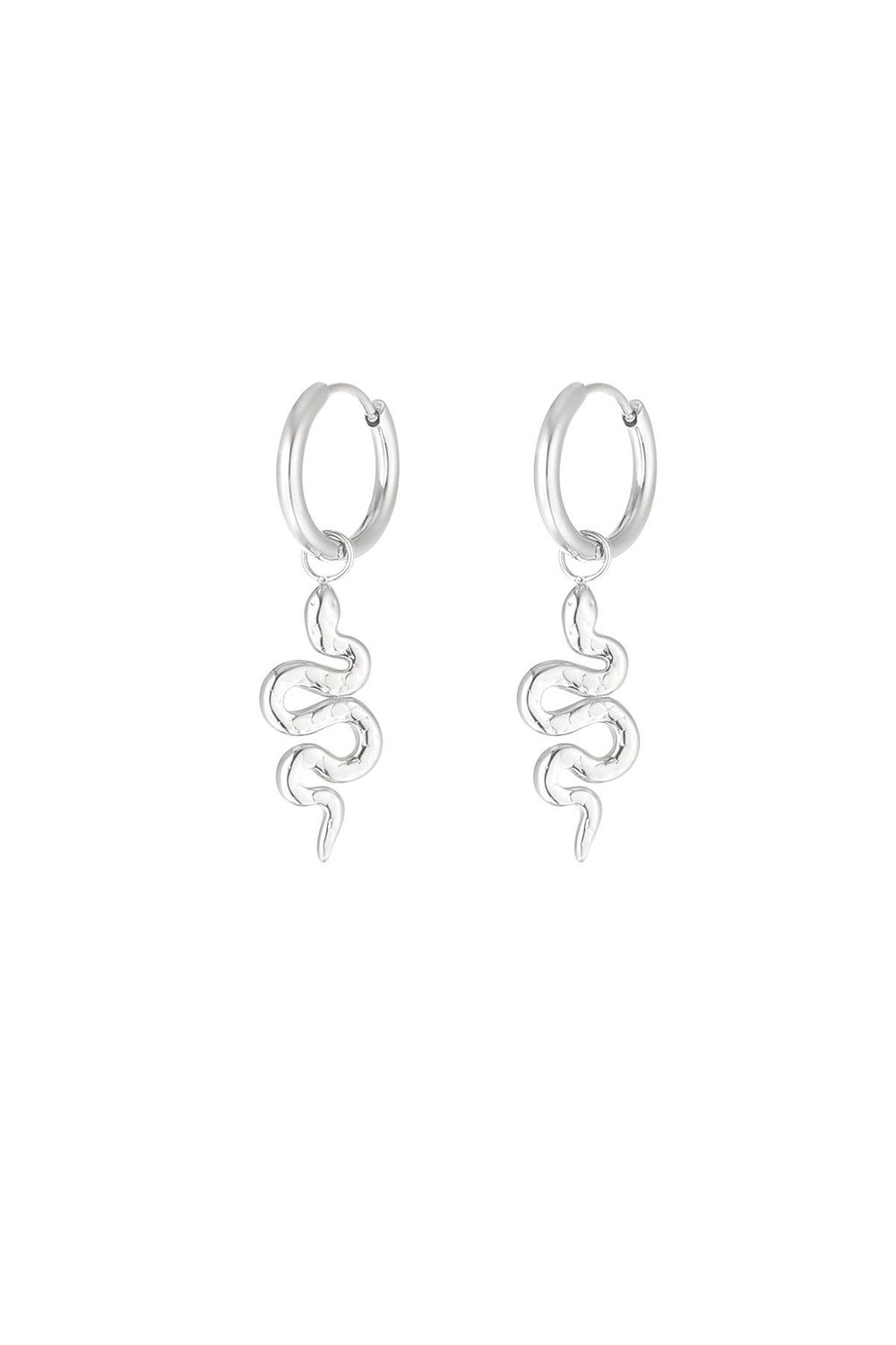 SNAKE OORBELLEN - ZILVER