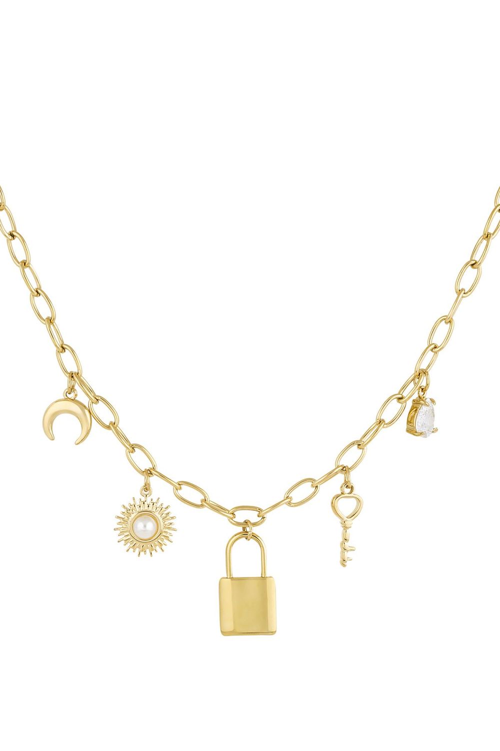 KEY TO MY HEART KETTING - ZILVER / GOUD