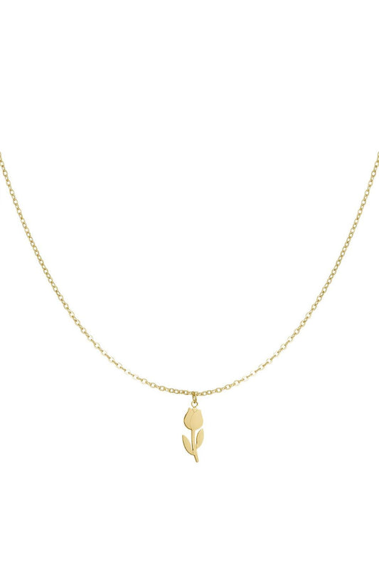 TULPEN KETTING ZILVER/ GOUD