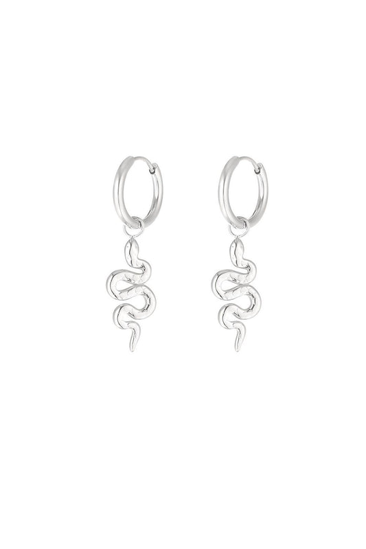 SNAKE OORBELLEN - ZILVER