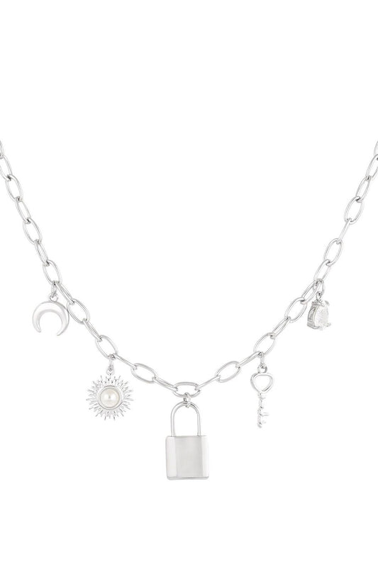 KEY TO MY HEART KETTING - ZILVER / GOUD
