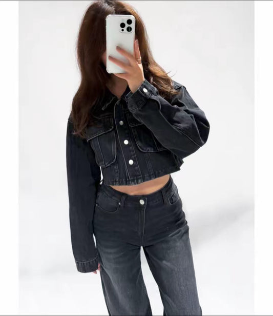 REDEFINED CROP DENIM JACKET